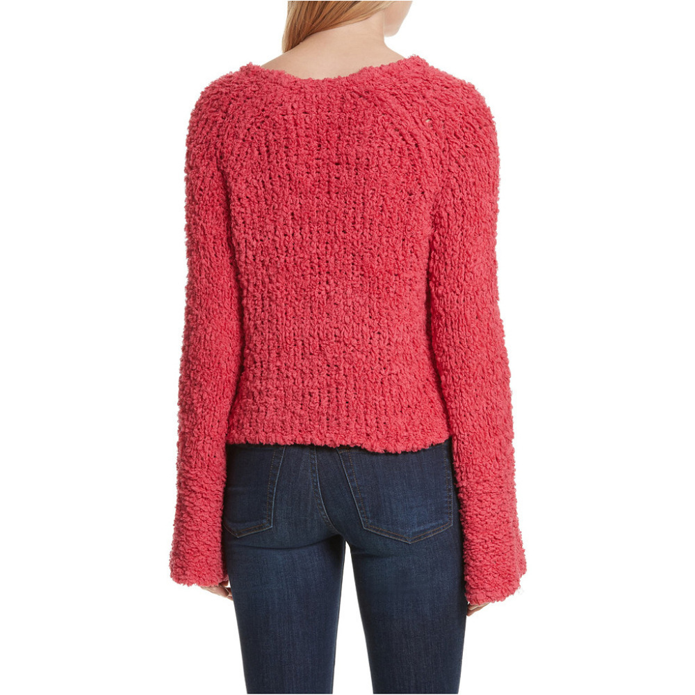 FREE PEOPLE Pink Sand Dune Bell Sleeve Sweater L - Picture 3 of 8